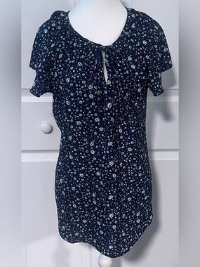 SimpleFun Boho Floral Flutter Sleeve Blouse